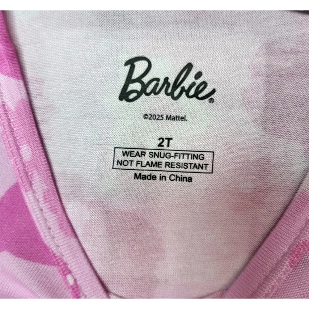 Barbie Size 2T Girl's Long Sleeve Pink 2-Piece Pajama Set‎ - NWT